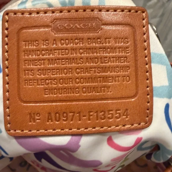 Y2K VTG Coach Pastel Multicolor Stripe Drawstring Backpack Leather  F13554 - Picture 4 of 8